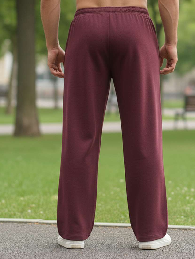 men solid mid rise full length track pant - 22101702 -  Standard Image - 1