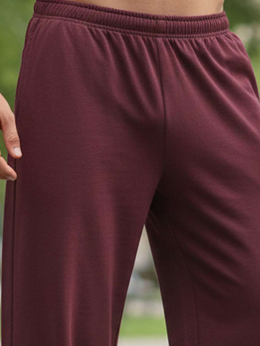 men solid mid rise full length track pant - 22101702 -  Standard Image - 4