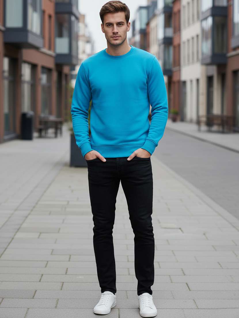 men solid long sleeve regular fit sweatshirt - 22101726 -  Standard Image - 4