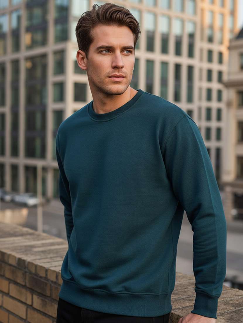 men solid long sleeve regular fit sweatshirt - 22101729 -  Standard Image - 1