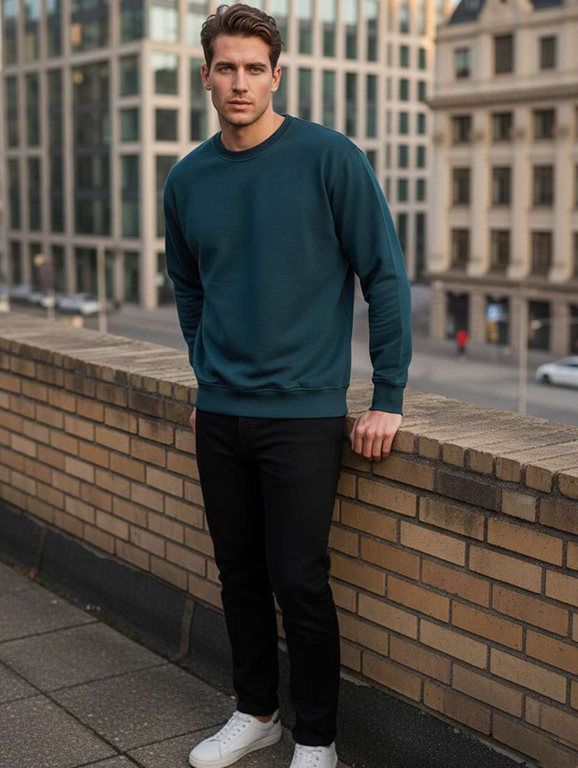 men solid long sleeve regular fit sweatshirt - 22101729 -  Standard Image - 4