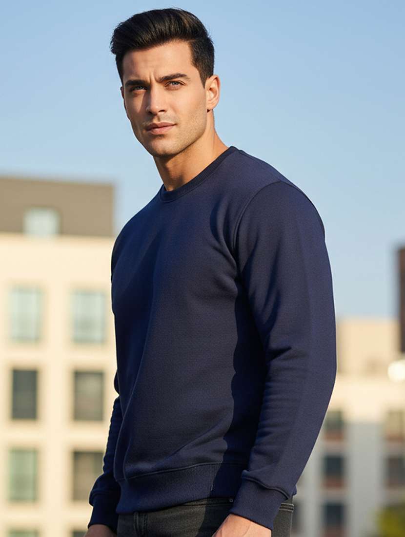 men solid long sleeve regular fit sweatshirt - 22101731 -  Standard Image - 1