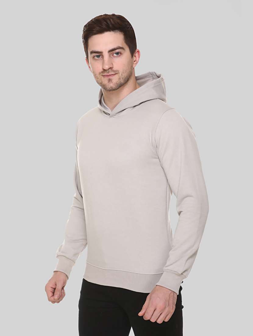 men solid long sleeve regular fit hooded sweatshirt - 22101738 -  Standard Image - 1