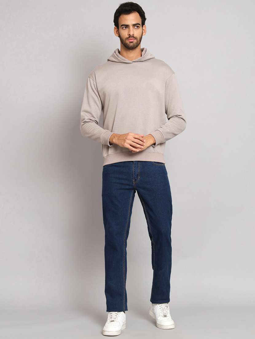 men solid long sleeve regular fit hooded sweatshirt - 22101740 -  Standard Image - 4