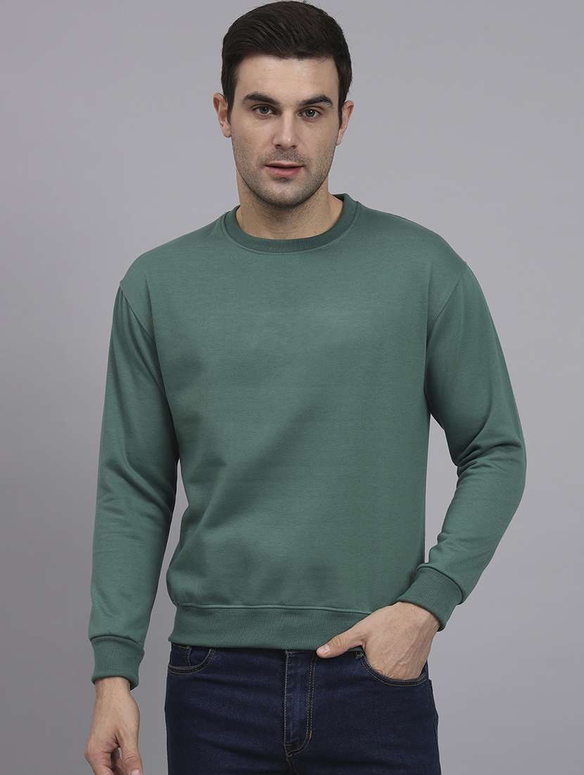 men solid long sleeve regular fit sweatshirt