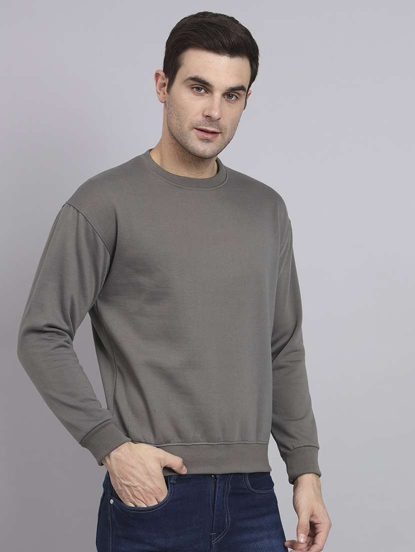 men solid long sleeve regular fit sweatshirt