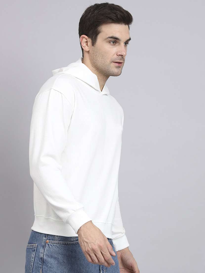 men solid long sleeve regular fit hooded sweatshirt - 22101754 -  Standard Image - 1