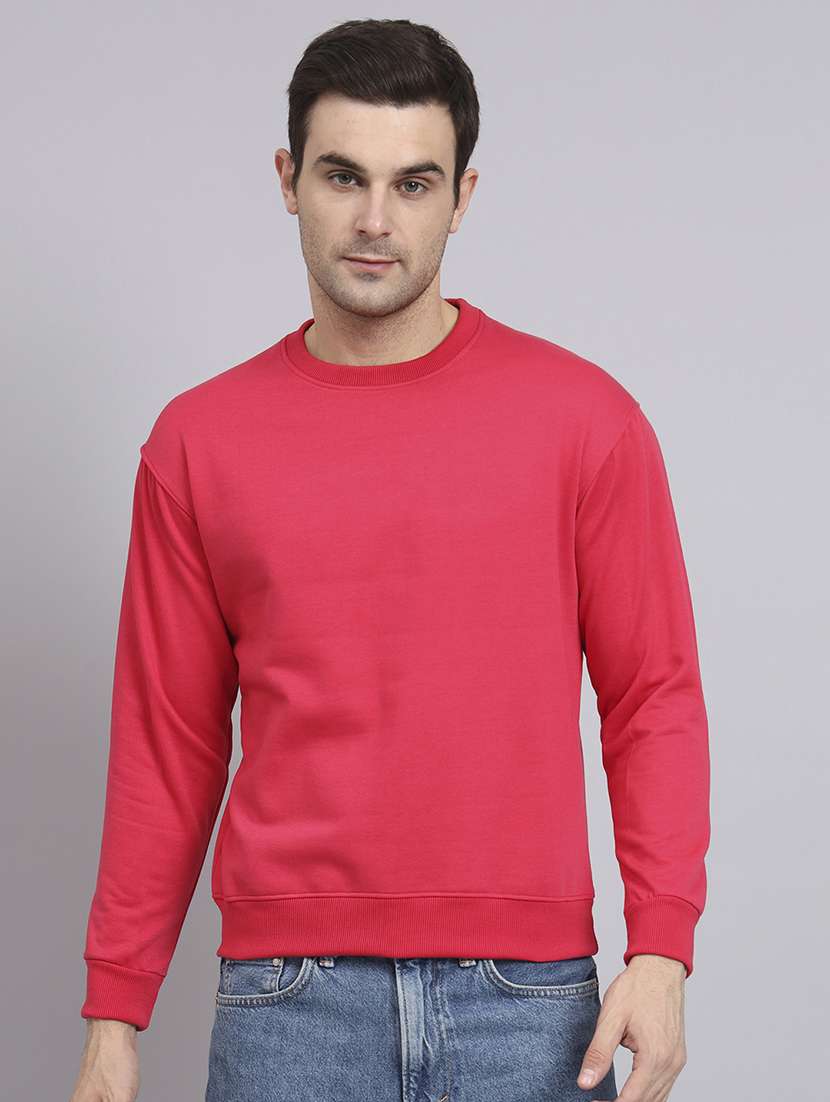 men solid long sleeve regular fit sweatshirt