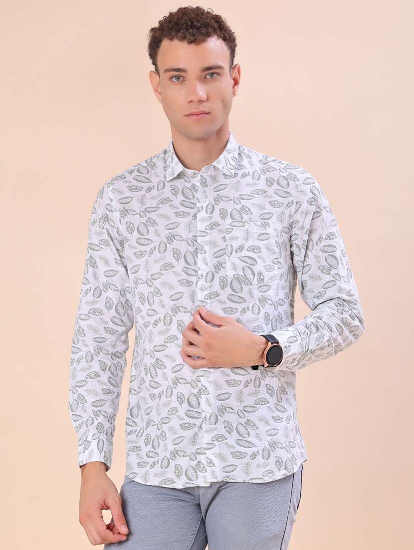 men printed long sleeve regular fit casual shirt - 22101759 -  Standard Image - 1