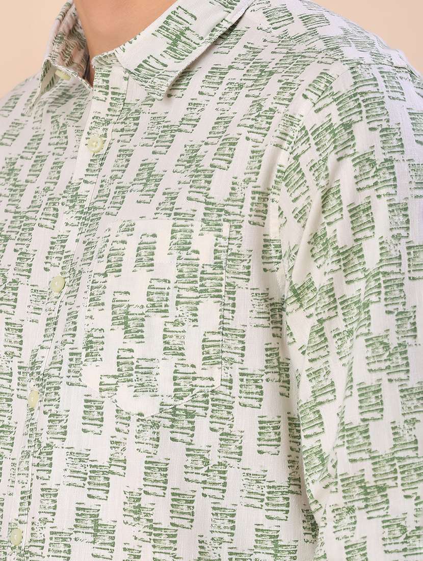 men printed long sleeve regular fit casual shirt - 22101761 -  Standard Image - 4