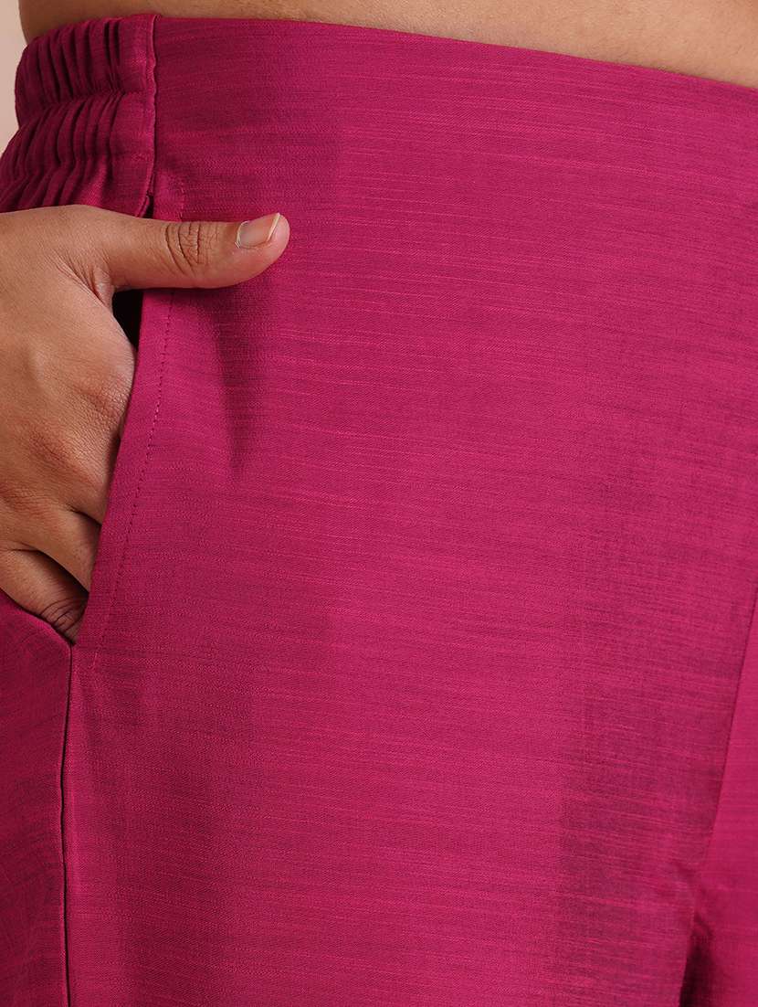 women embroidered three quarter sleeve kurta pant set - 22101769 -  Standard Image - 4