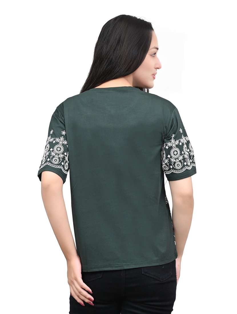 women embroidered short sleeve top - 22101798 -  Standard Image - 4
