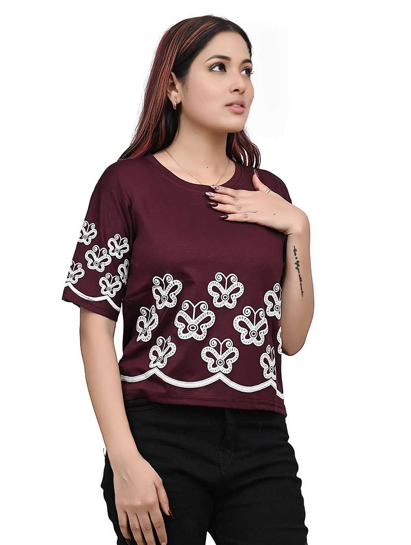 women embroidered short sleeve top - 22101804 -  Standard Image - 4