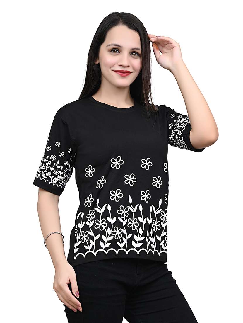 women embroidered short sleeve top - 22101805 - Standard Image - 1