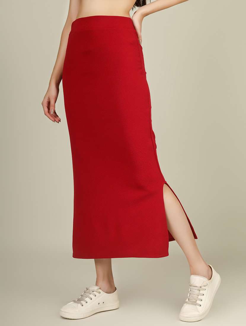 women solid high rise pencil skirt - 22101835 -  Standard Image - 1