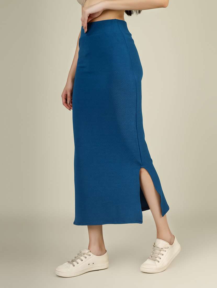 women solid high rise pencil skirt - 22101836 -  Standard Image - 1