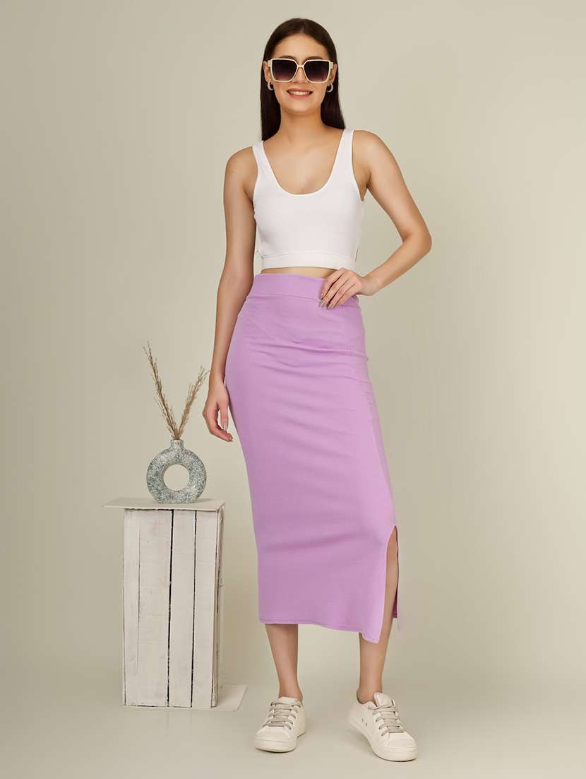 women solid high rise pencil skirt - 22101837 -  Standard Image - 4