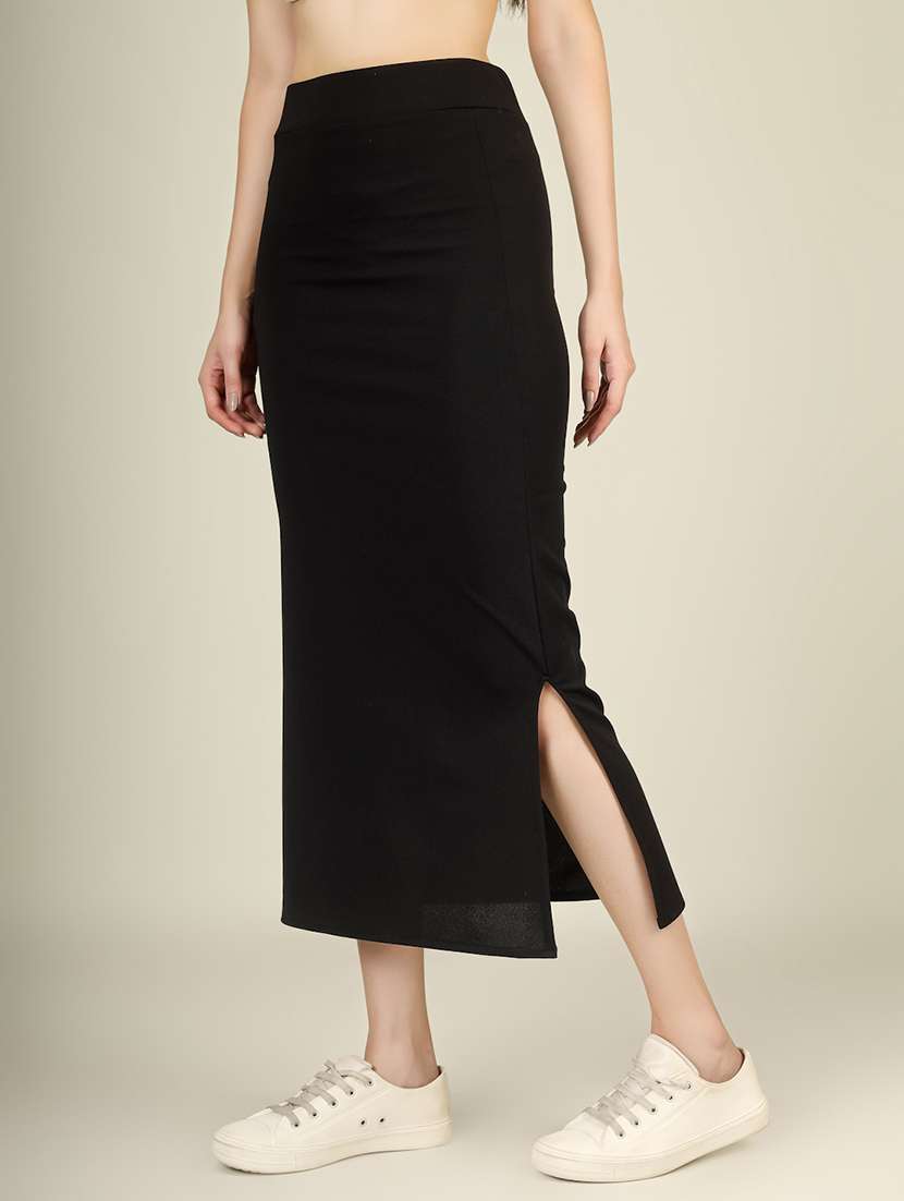 women solid high rise pencil skirt - 22101838 -  Standard Image - 1