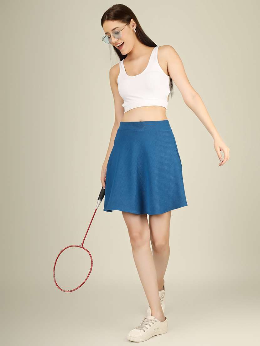 women solid high rise flared skirt - 22101840 - Standard Image - 4