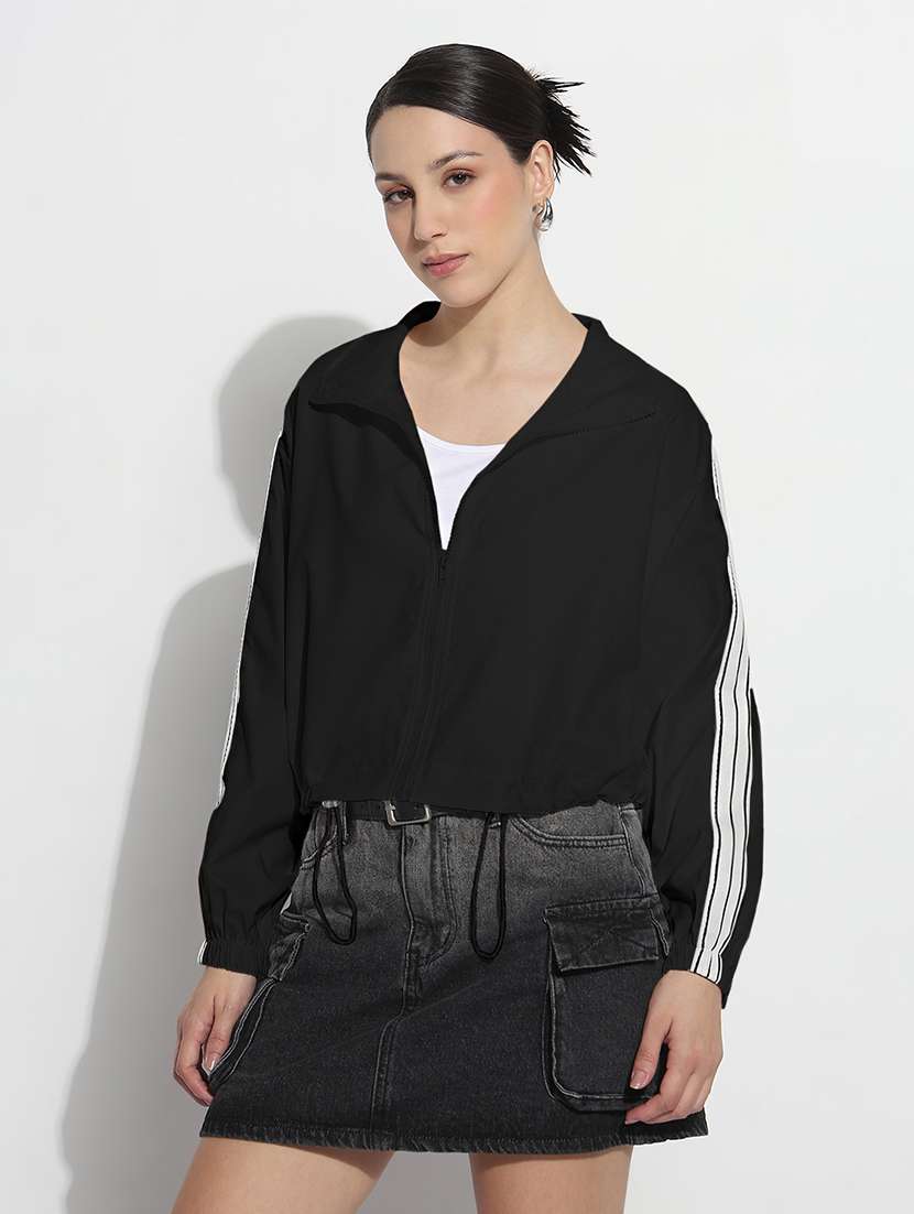 black nylon regular jacket - 22101912 -  Standard Image - 1