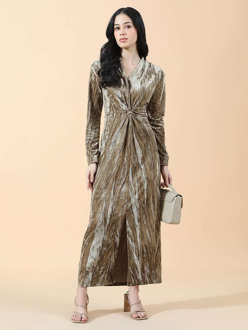 women solid puff sleeve sheath dress - 22101919 -  Standard Image - 1