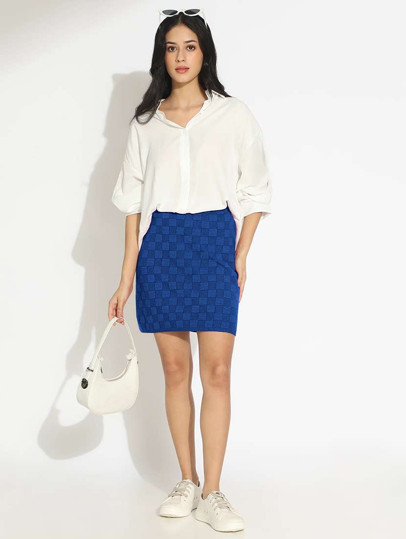 women self designed high rise straight skirt - 22101921 -  Standard Image - 4