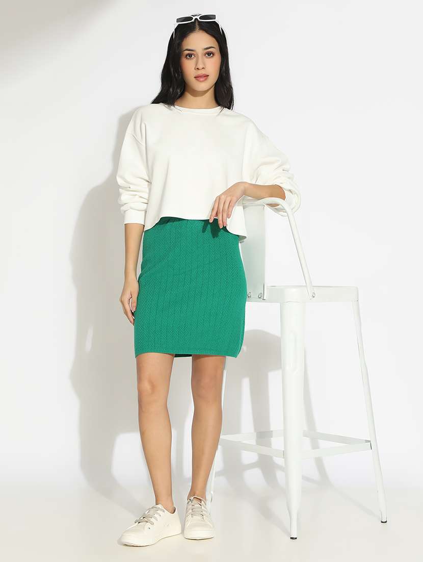 women self designed high rise straight skirt - 22101924 - Standard Image - 4