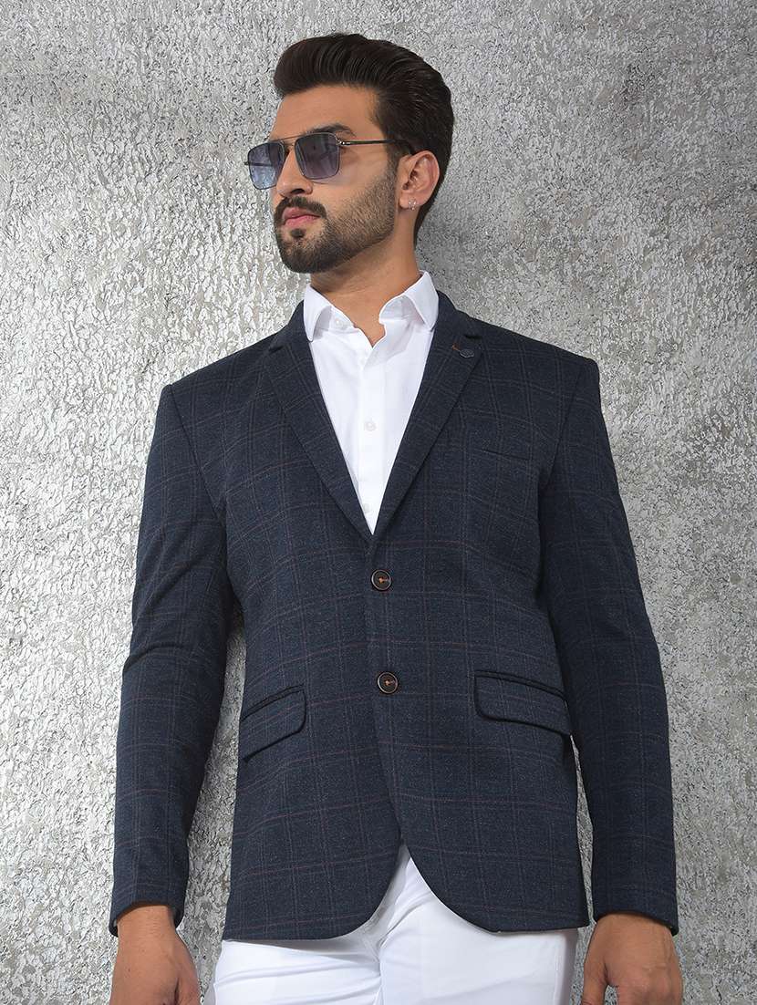 men lapel collar single breasted casual blazer