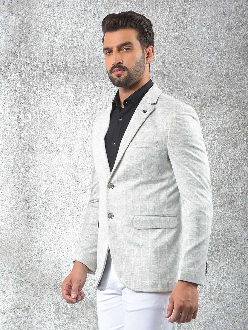 men lapel collar single breasted casual blazer - 22101956 -  Standard Image - 1