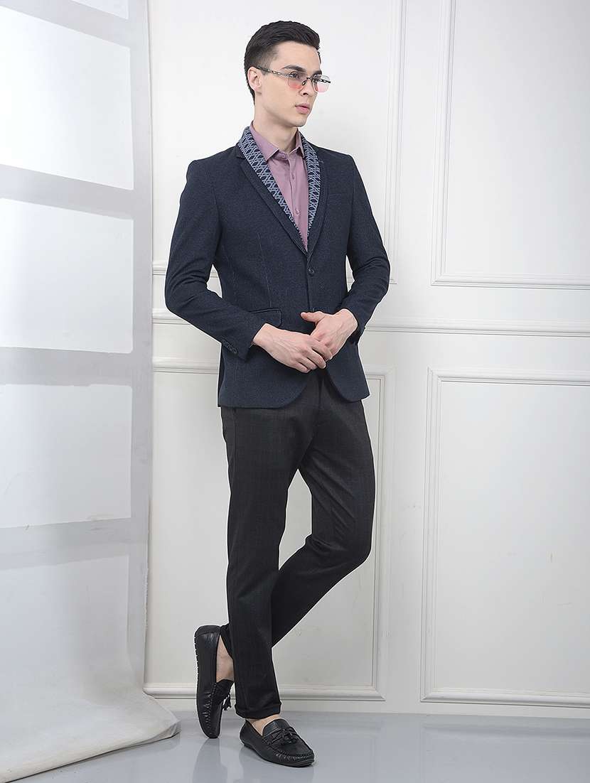 men lapel collar single breasted casual blazer - 22101958 -  Standard Image - 4