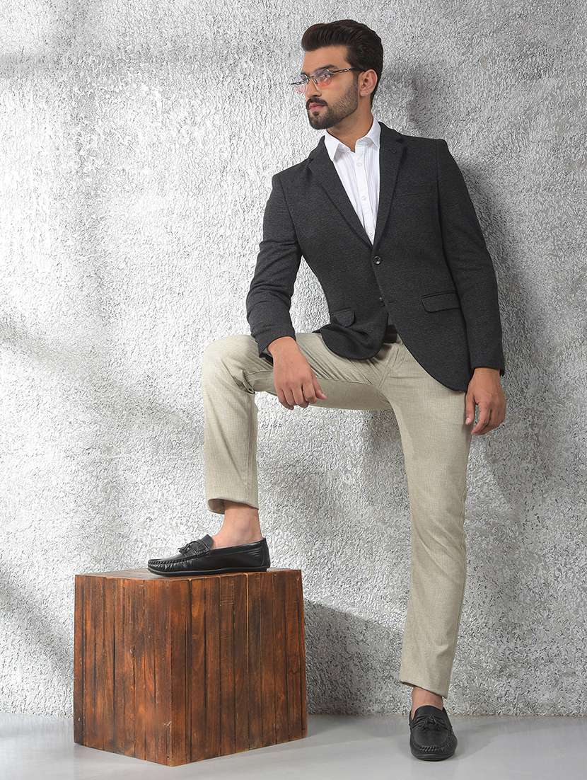 men lapel collar single breasted casual blazer - 22101962 -  Standard Image - 4