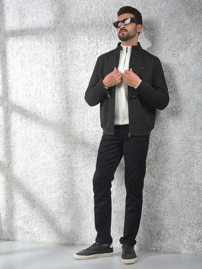 men self design long sleeve casual jacket - 22101976 -  Standard Image - 4