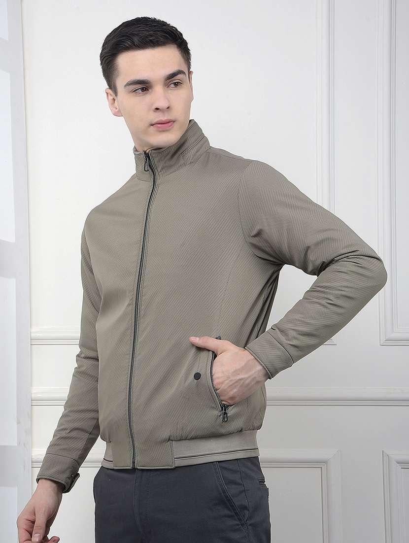 men self design long sleeve casual jacket - 22101977 -  Standard Image - 1