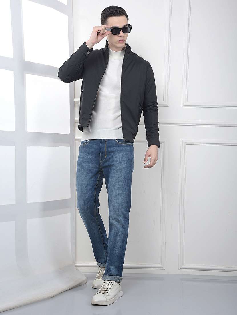 men self design long sleeve casual jacket - 22101978 -  Standard Image - 4