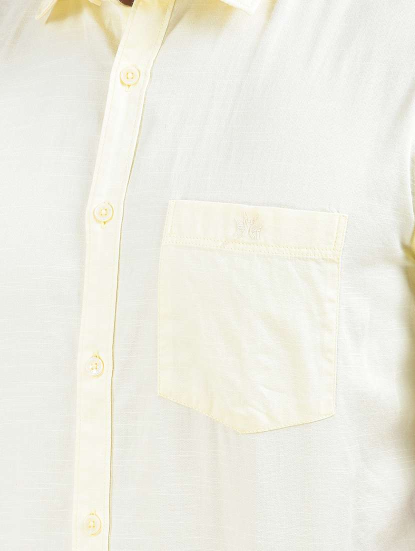 men solid short sleeve slim fit casual shirt - 22102024 -  Standard Image - 4