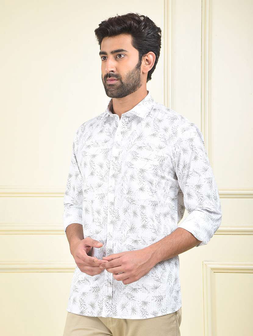men printed long sleeve regular fit casual shirt - 22102039 -  Standard Image - 1