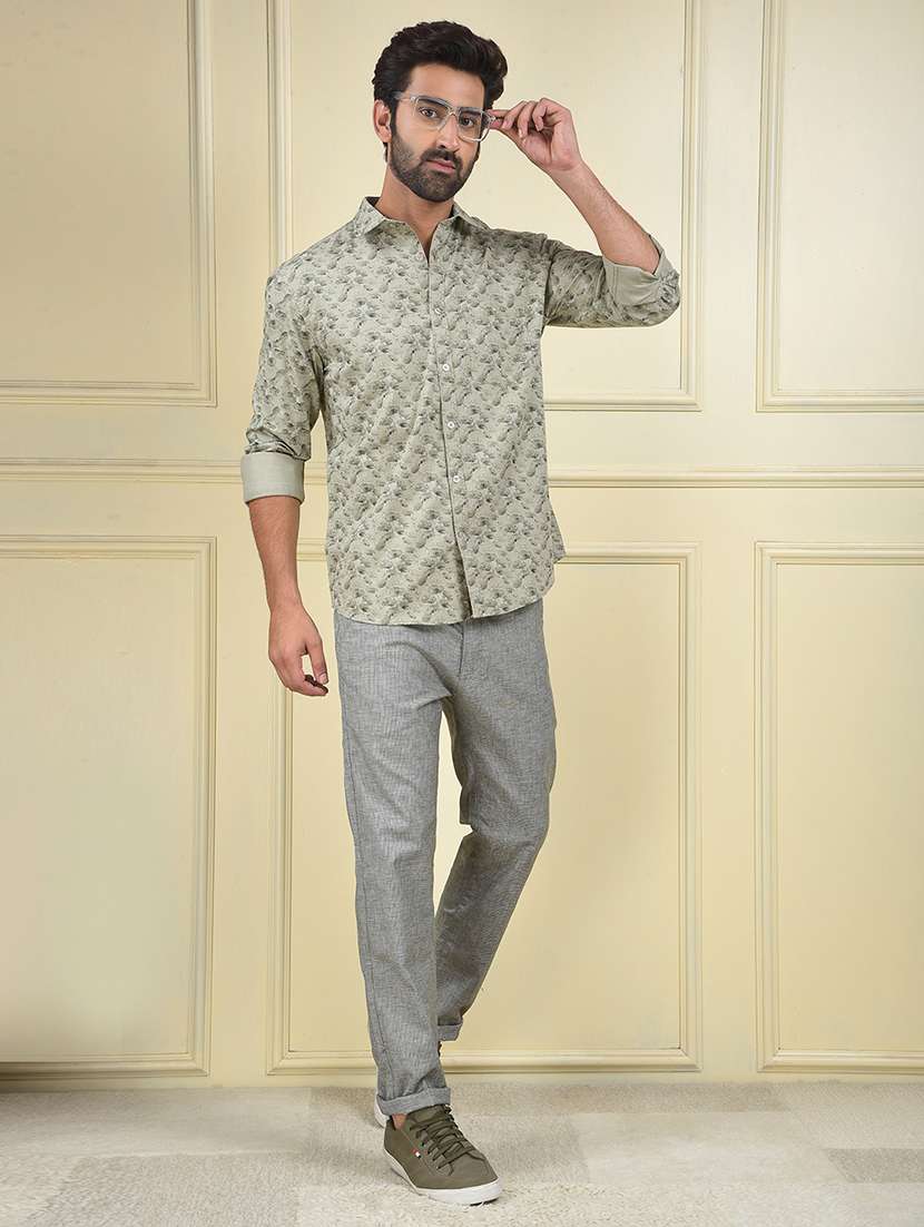 men floral printed long sleeve regular fit casual shirt - 22102040 -  Standard Image - 4