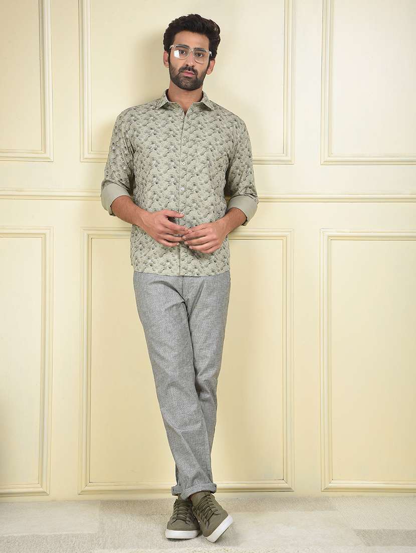 men floral printed long sleeve regular fit casual shirt - 22102040 -  Standard Image - 6