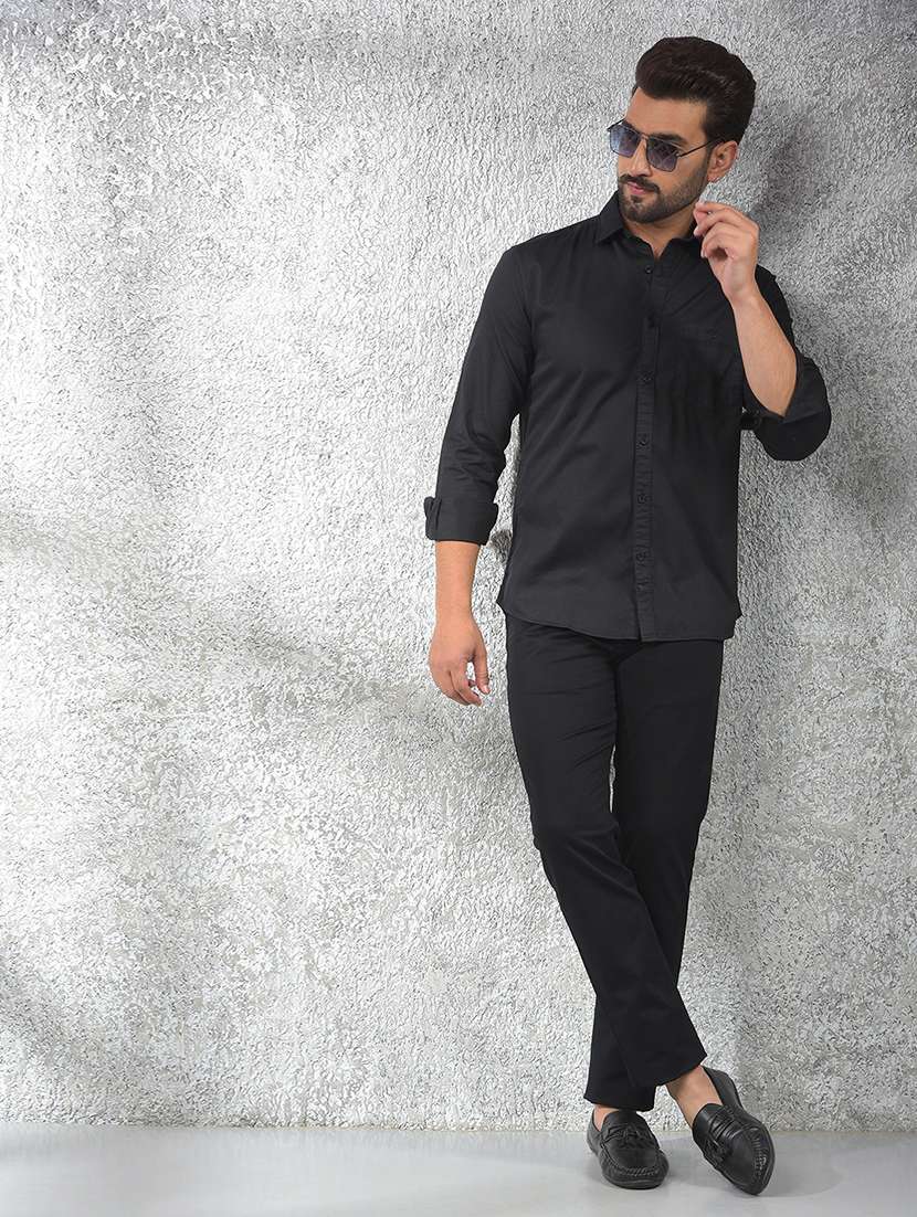 men solid long sleeve regular fit casual shirt - 22102055 - Standard Image - 6