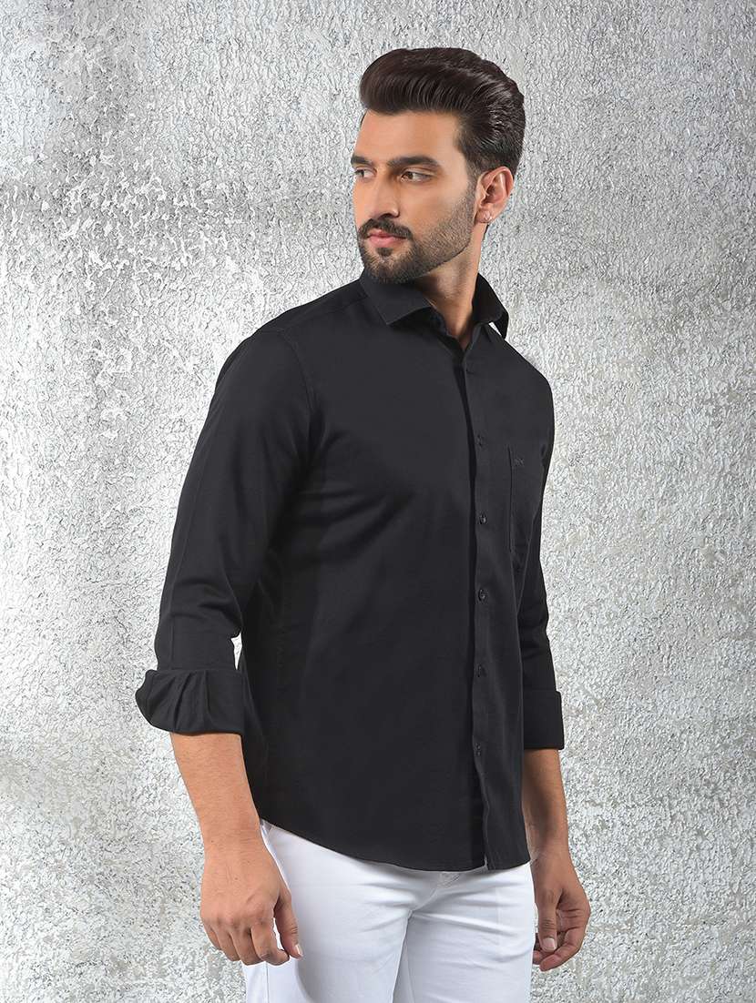 men solid long sleeve regular fit casual shirt - 22102058 -  Standard Image - 1