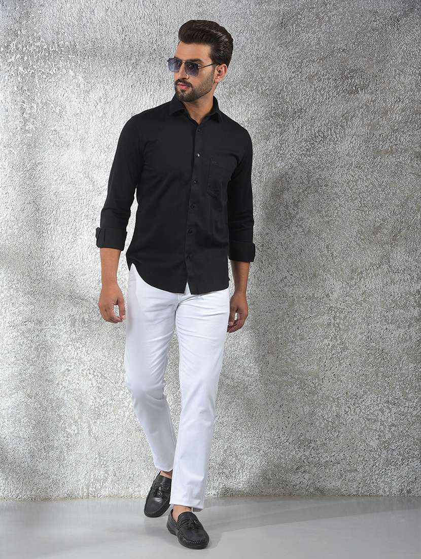 men solid long sleeve regular fit casual shirt - 22102058 -  Standard Image - 4