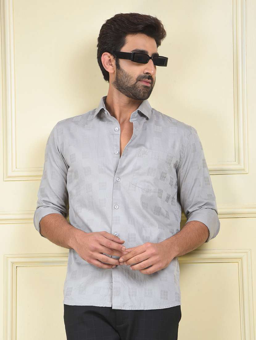 men solid long sleeve regular fit casual shirt