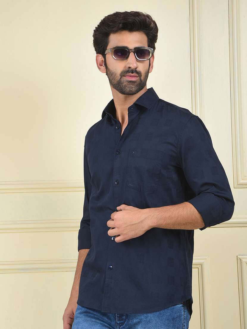 men solid long sleeve regular fit casual shirt