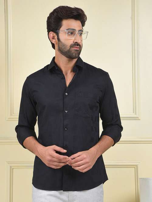 men solid long sleeve regular fit casual shirt - 22102064 - Standard Image - 0