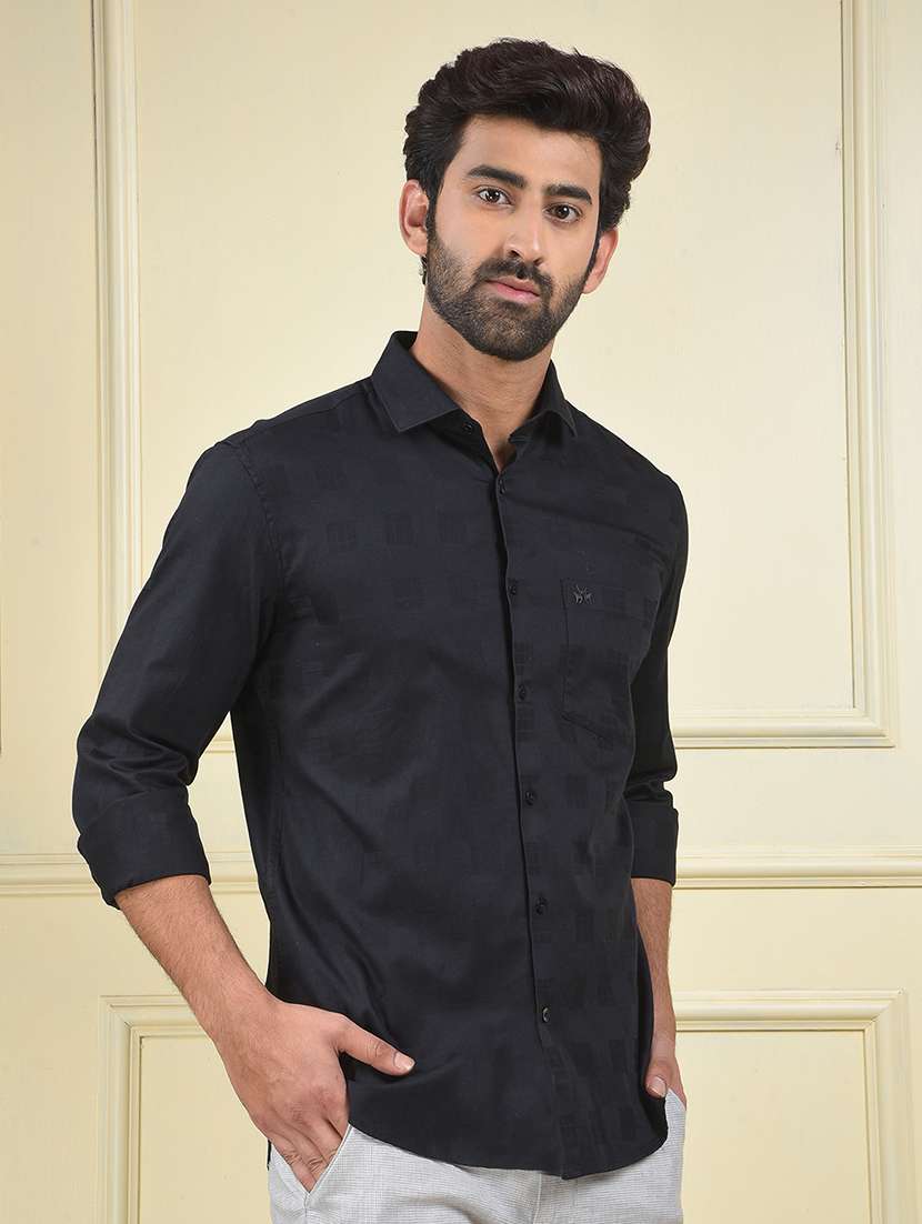 men solid long sleeve regular fit casual shirt - 22102064 - Standard Image - 1