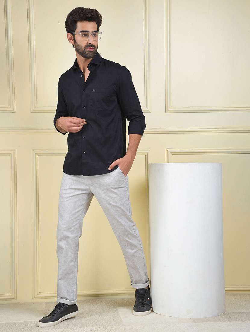 men solid long sleeve regular fit casual shirt - 22102064 - Standard Image - 6