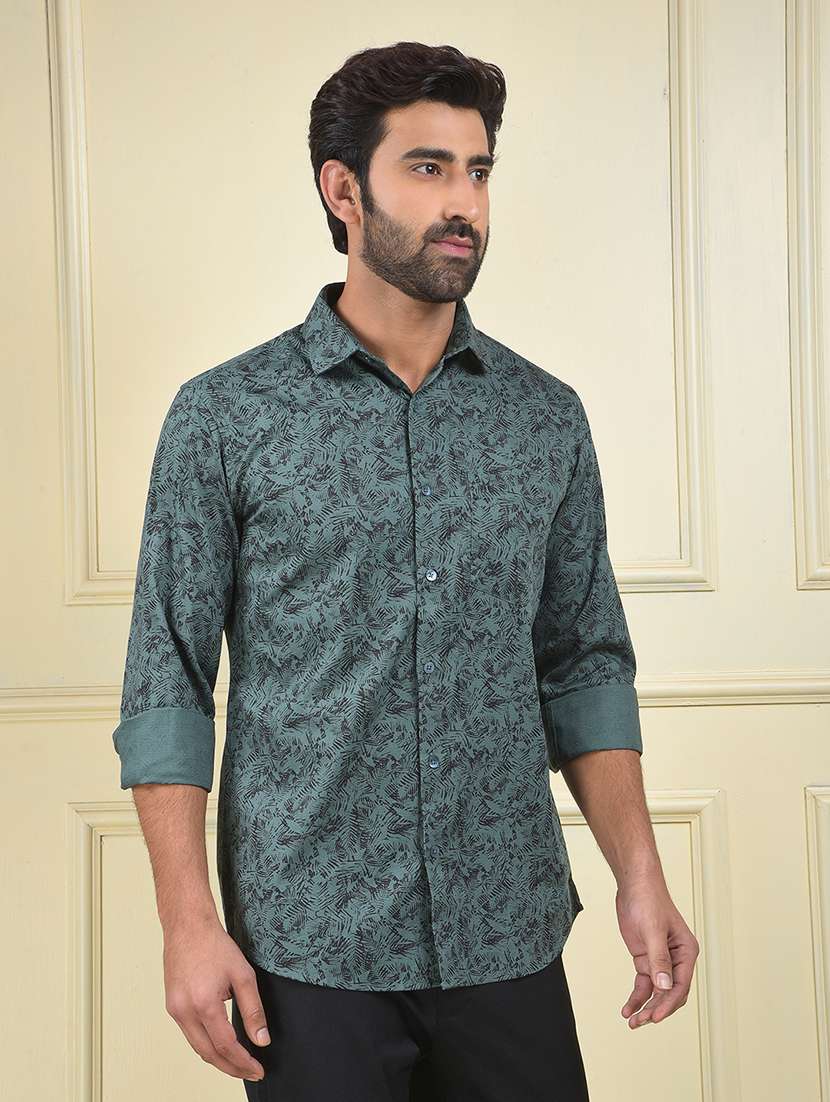 men printed long sleeve regular fit casual shirt - 22102066 -  Standard Image - 1