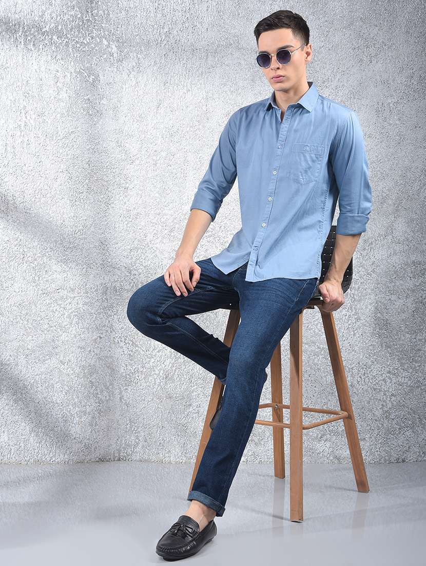 men solid long sleeve regular fit casual shirt - 22102069 -  Standard Image - 4