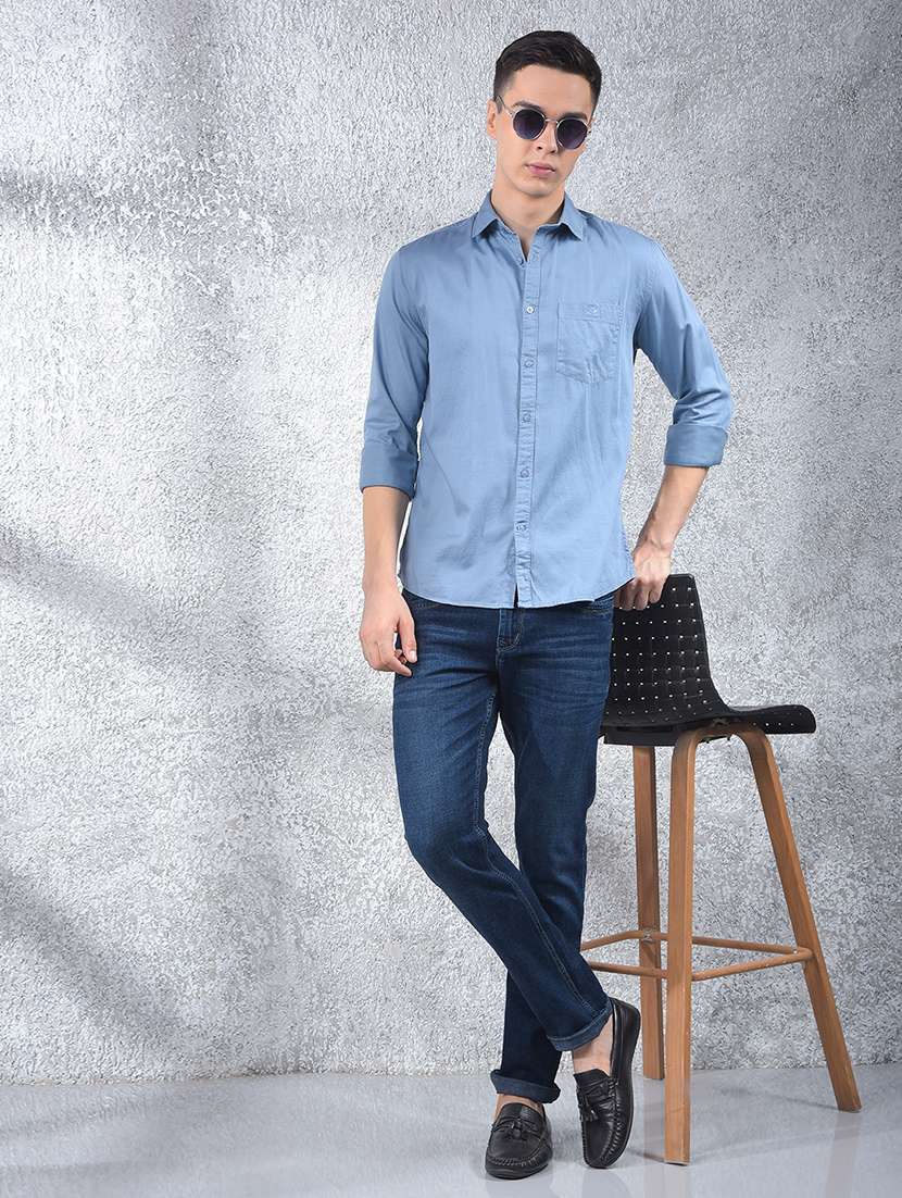 men solid long sleeve regular fit casual shirt - 22102069 -  Standard Image - 6
