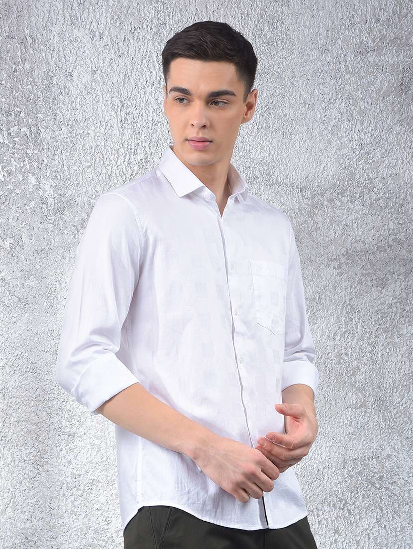 men solid long sleeve regular fit casual shirt - 22102076 - Standard Image - 1